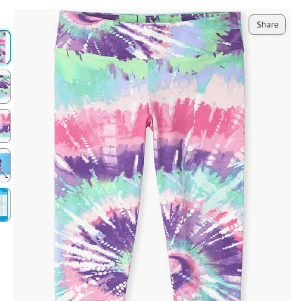 The Children's Place Girls' Tie Dye Knit Hi-Rise Leggings, Lilac SAGE, XX-Large